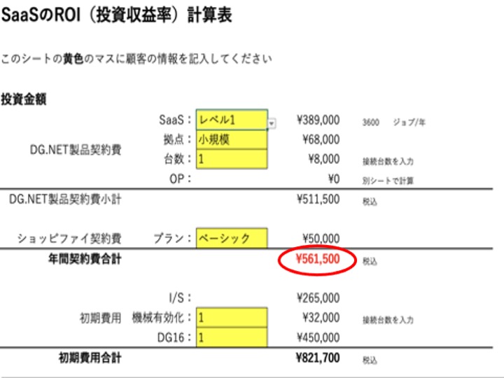 DG.NET SaaS 「レベル１（オプションなし」の費用